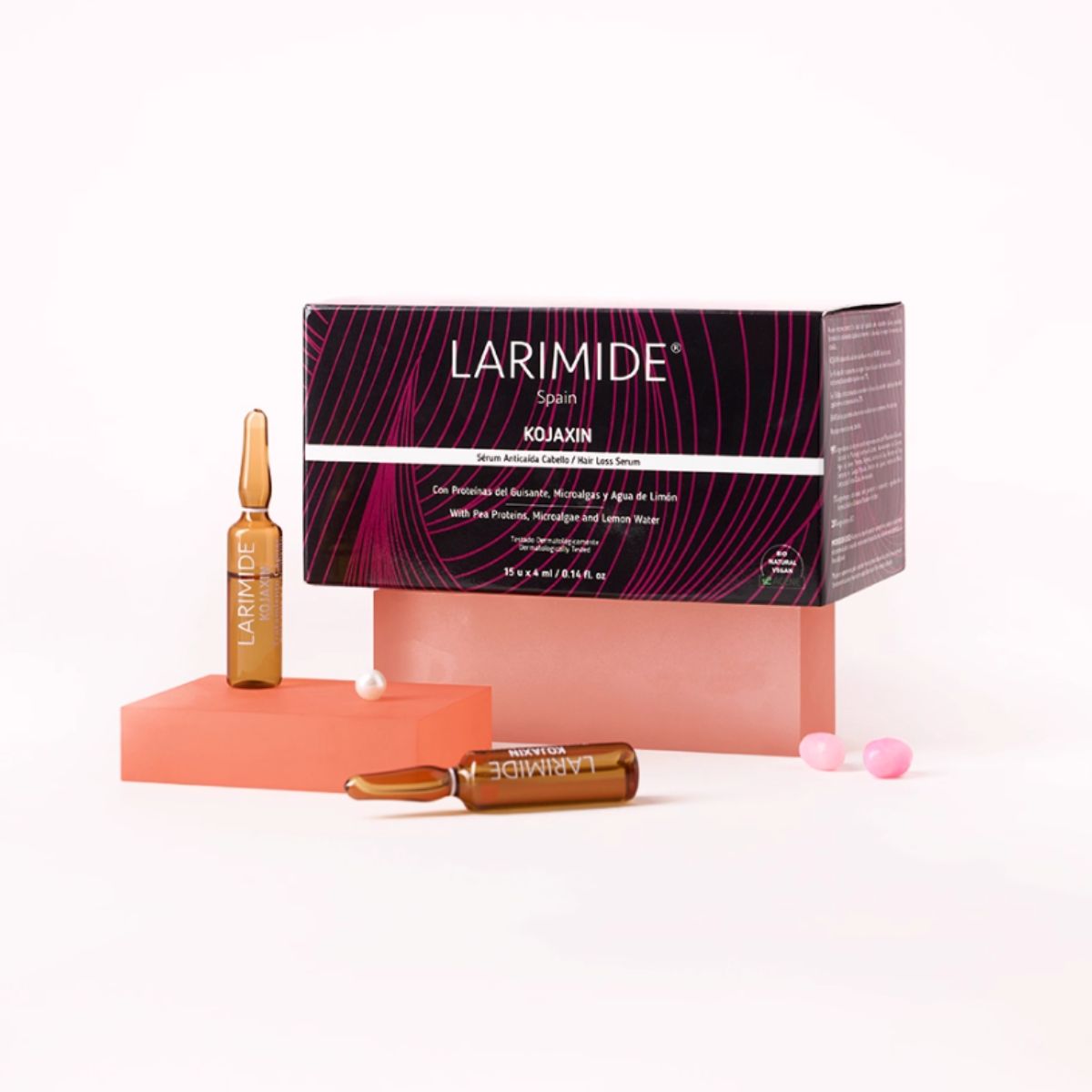 Larimide Kojaxin Stops Hair loss & Stimulates Growth Ampous (15 X 4ml)