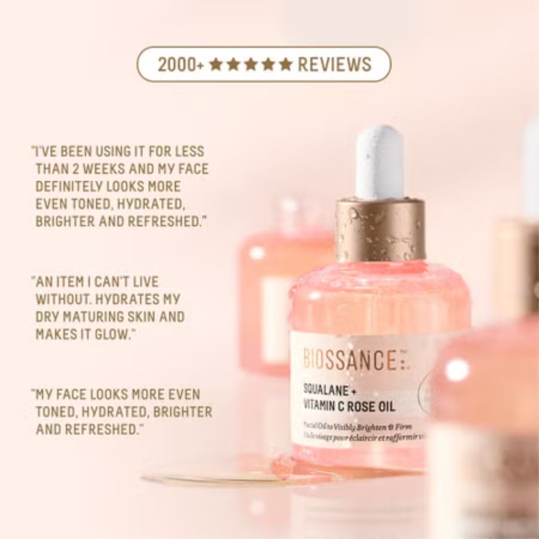 Biossance Squalane + Vitamin C Rose Firming Oil