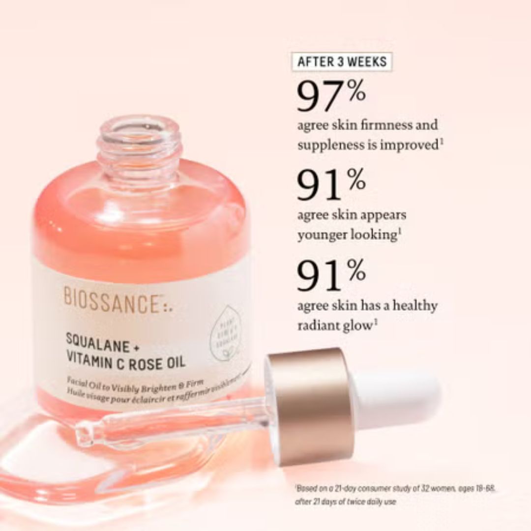 Biossance Squalane + Vitamin C Rose Firming Oil